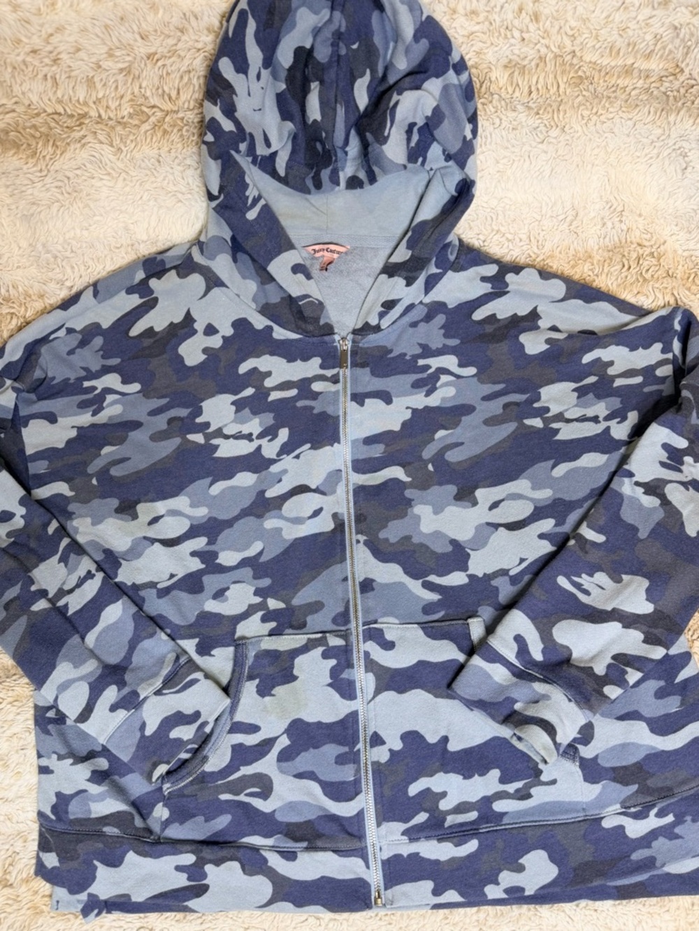 Juicy Couture Blue Camo Zip-Up Hoodie